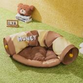 隧道猫窝夏天四季 猫猫床猫垫 通用可拆洗房子凉席猫咪躲避屋封闭式