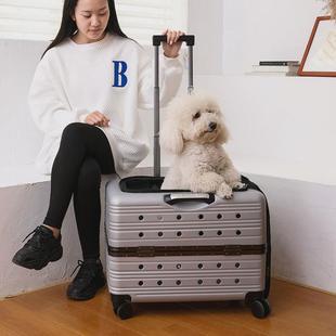 宠物拉杆箱大型猫包宠物两只大容量透明旅行箱便携狗狗外出包 新款