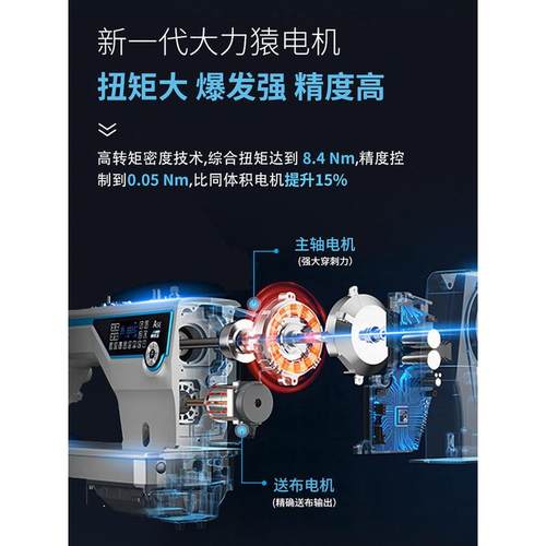 杰克缝纫机快反王a5e-a电脑料薄料tan厚家用平车通用工业缝纫机