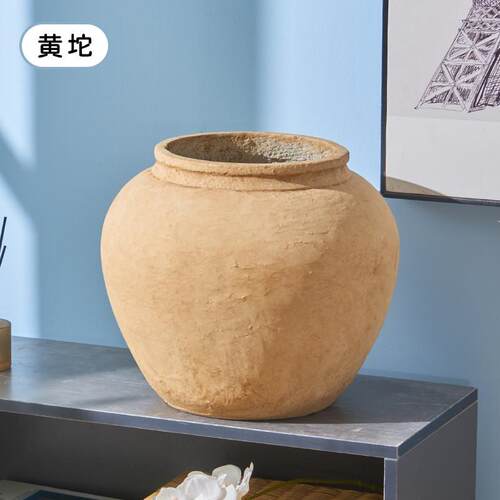 情绪稳定水泥花盆小口径种植花箱落地圆形庭院仿陶罐家用户外室内