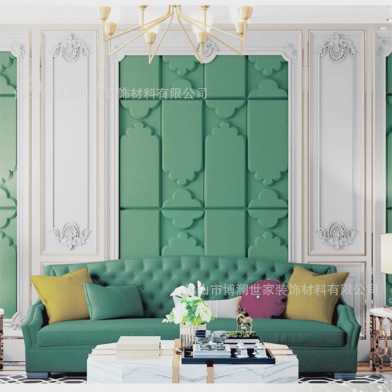 工厂定制中式轻奢皮雕背景墙硬包背景墙浮雕电视沙发客厅精雕硬包