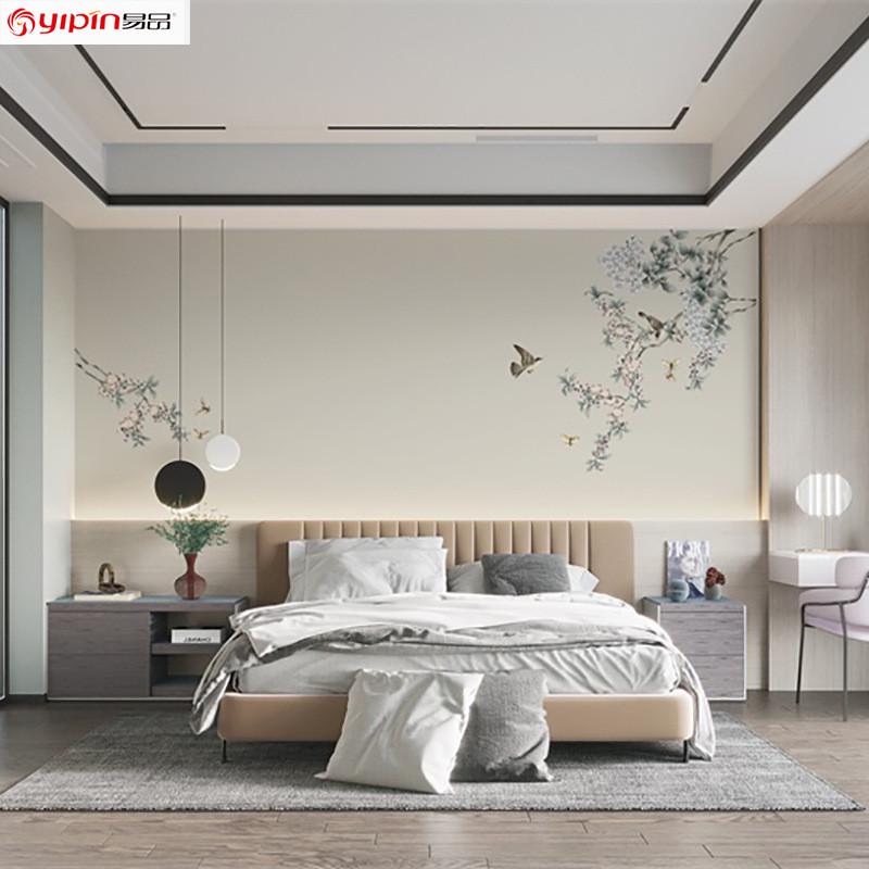 酒店宾馆大堂会客厅软装软包装饰山水壁画新中式刺绣硬包背景墙