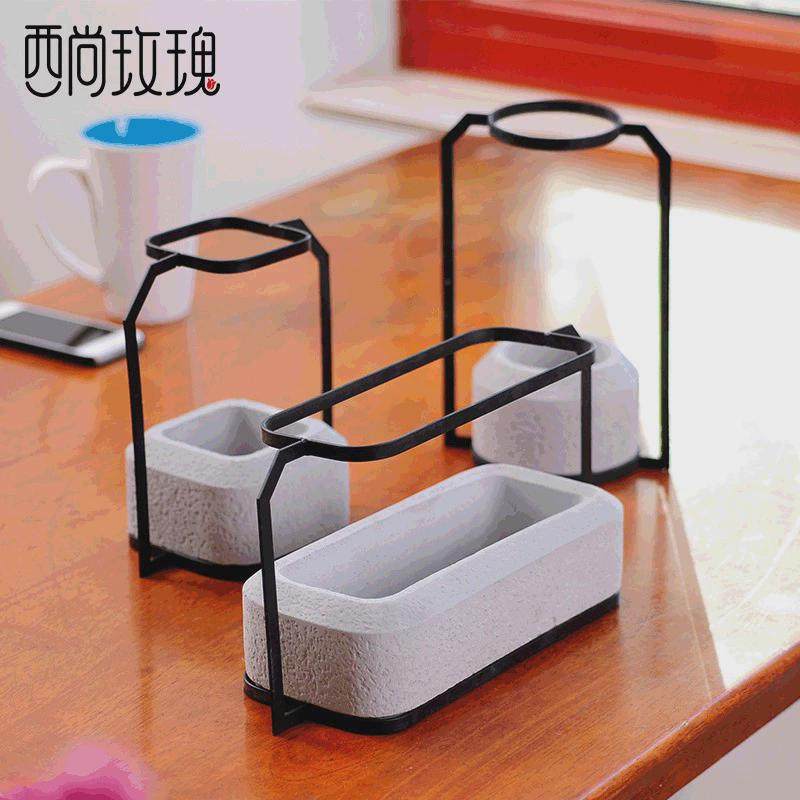 现代简约多肉花盆铁艺装饰摆件桌边花盆工艺品水泥框架插花器,鲜花速递/花卉仿真/绿植园艺,花盆,淘宝优惠券,粉丝福利购,淘宝优惠卷