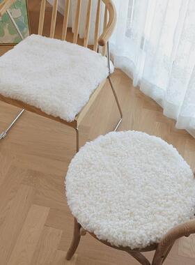 ALI6卷毛坐垫圆形椅垫方垫沙发垫纯羊毛椅垫餐椅垫凳子化妆椅