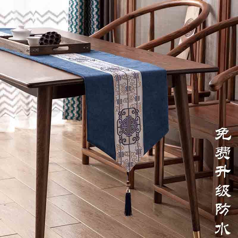 防水新中式桌旗茶台布艺茶旗轻奢茶席布桌布禅意长条茶桌布条厂家