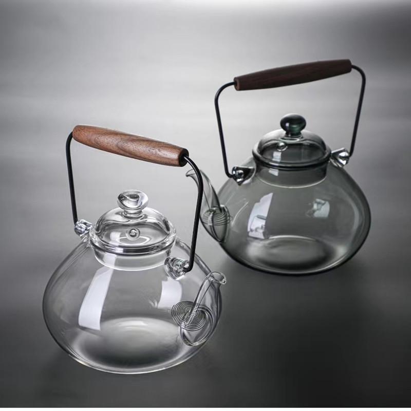 耐热玻璃提梁壶复古煮茶壶泡茶壶大容量烧水壶电陶炉专用可加热壶