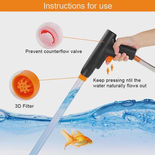 鱼缸换水器换水管抽水洗砂吸便器手动清洁工具抽水器虹吸管