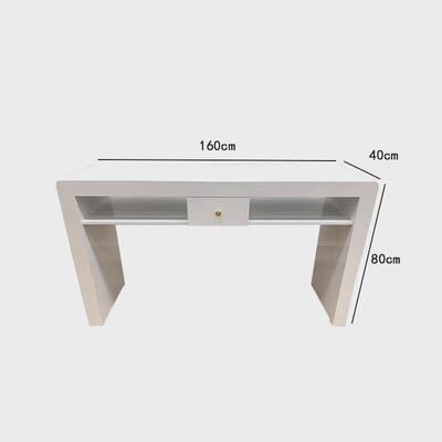 w網2美甲桌烤漆甲台修单人双人凹槽收纳盒嵌入吸尘器简约日式美甲