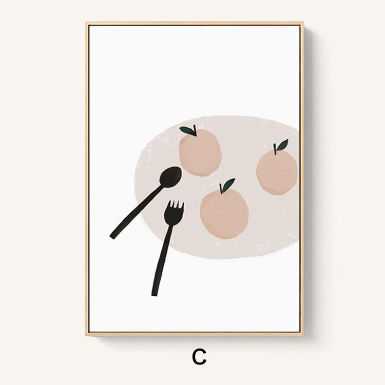 现代简约创意背景墙壁画厂家直销饭厅挂画双联美食北欧餐厅装饰画