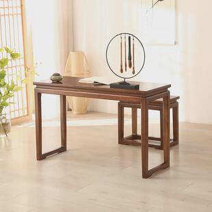 z%新中式实木共鸣古琴桌琴凳老榆木国学书法桌小书桌现代简约桌
