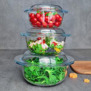 53n耐高温内克斯钢化玻璃多功能高碗蒸蛋菲泡面带盖碗微波炉碟碗