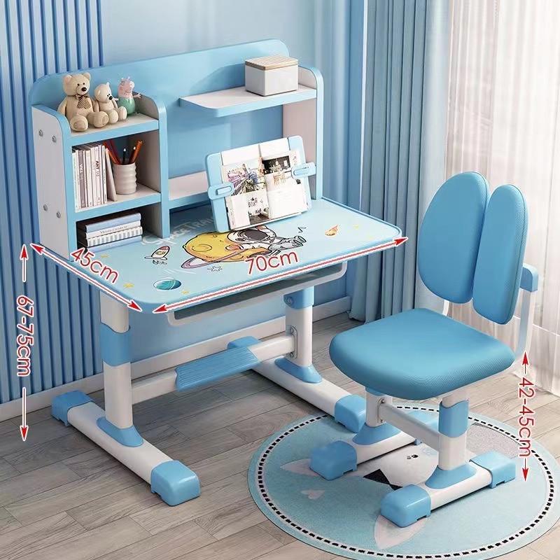 儿童学习桌书桌书架组合一体桌可升降学习桌椅套装小学生写作桌业