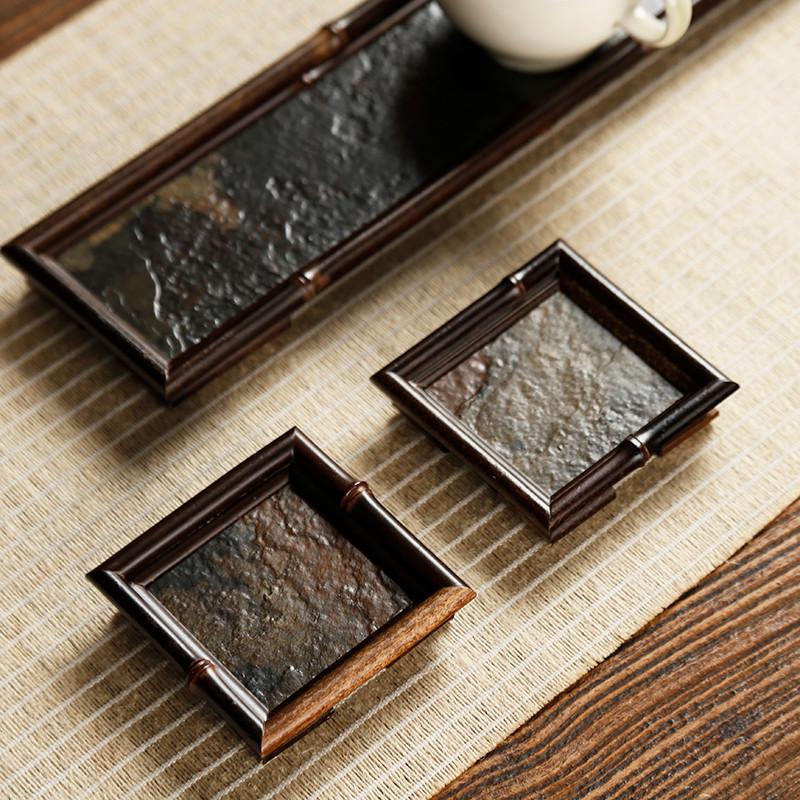竹茶托杯托杯架杯垫茶道品茗杯收纳配件实木茶垫干泡晾杯茶杯架子
