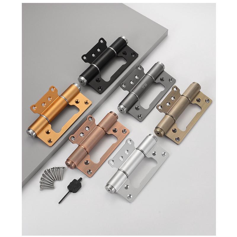 5寸子母隐形门液压合页闭门器缓冲弹簧自动关门阻尼免开槽合页铰