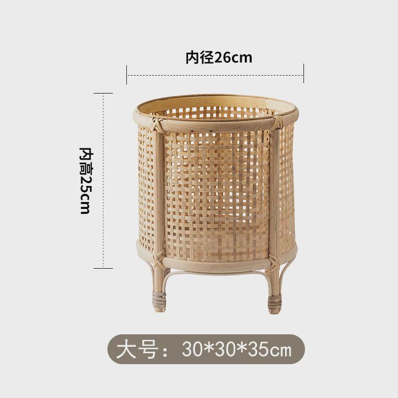 of9d藤编花篮花盆客厅花架竹编落地式盆景植物摆放置物架阳台多肉
