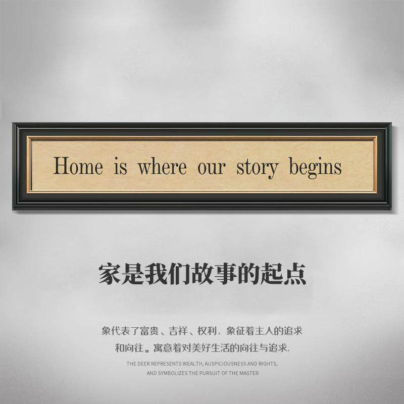 挂牌英文字牌装饰复古餐厅装饰画卧室墙面挂画玄关欧式钟表美式