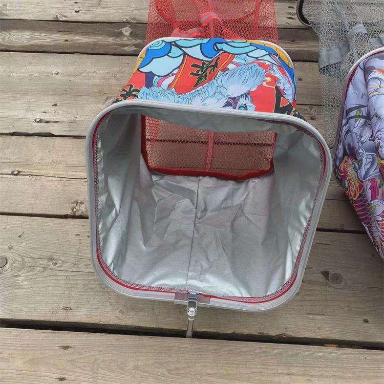 新款方形小型便携小号鱼护渔护加厚尼龙涂胶速干防挂迷你折叠网兜