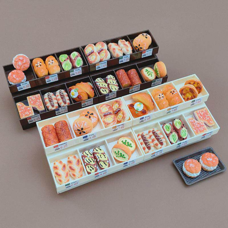 迷你超市面包店仿真派对点心货架微缩娃娃屋模型摆件过家家小玩具