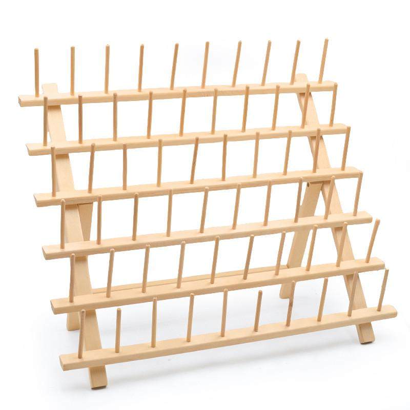 新款线轴轴实木线架折叠缝纫线收纳架60架居家布艺diy手工用线架