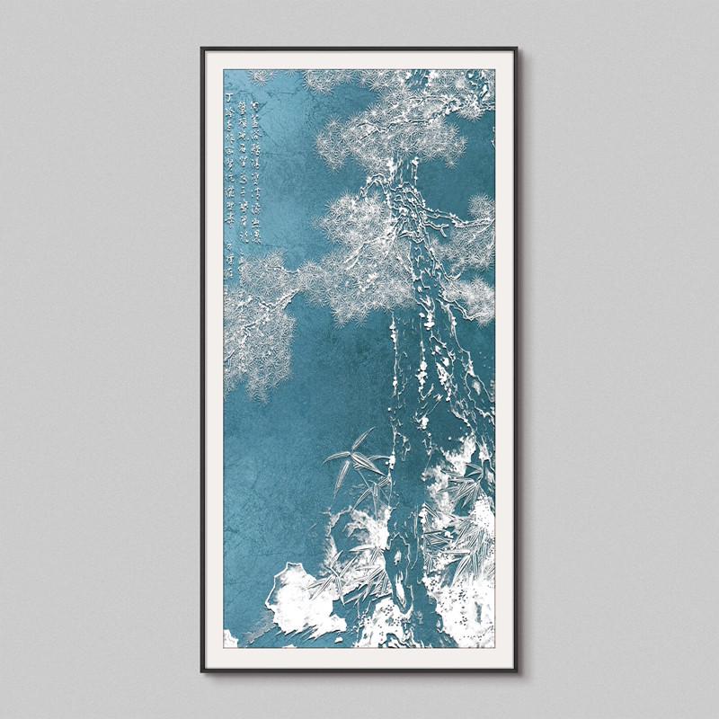 新中式客厅紫气东来餐厅立体浮雕装饰画玄关书房壁饰单幅风景新款图片