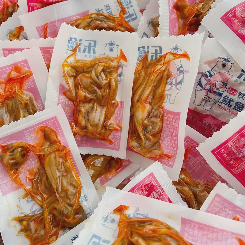 大连特产海鲜乐渔鱿鱼头须麻辣八爪鱼即食袋装500g红油铁板鱿鱼爪