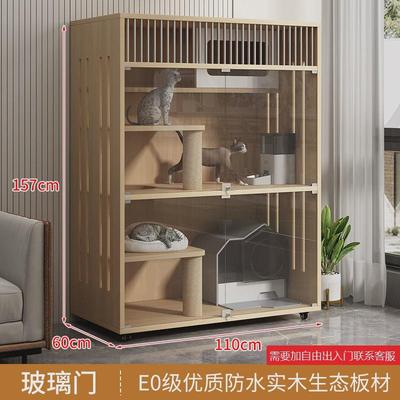 猫屋猫别墅实木笼子家用室内窝屋超大厂家猫咪房子猫舍柜自由空间