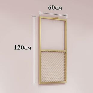 服装店衣架上墙壁挂式组合童装女装货架陈列店金色铁艺衣服展示架