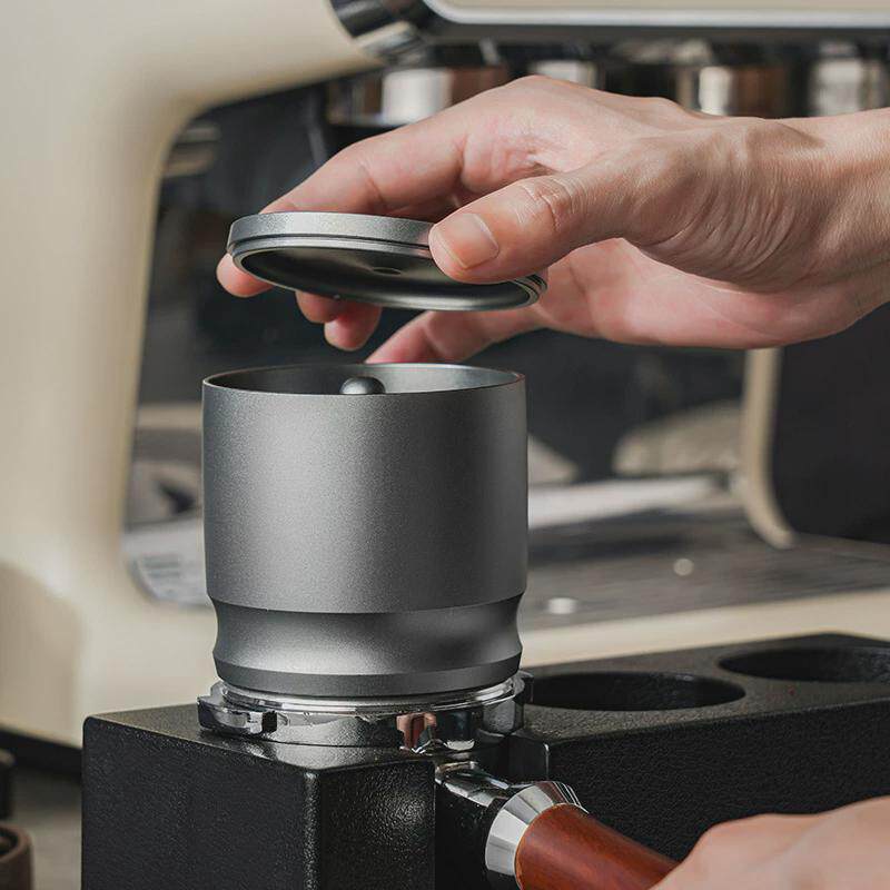 咖啡接粉器带盖58MM铝合金防飞粉布粉杯磨豆机接粉杯手柄接粉杯