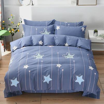 7l8k加厚四件套100纯棉简约风春秋款双人1.5米1.82m单人床上