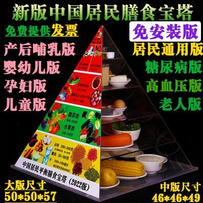 2022新版膳食宝塔模型中国居民平衡饮食金字塔仿真营养食物交换份