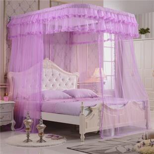 a5l铝合金蚊帐支架拉幕u型导轨拉绳装墙式尾开公主落地双人挂墙