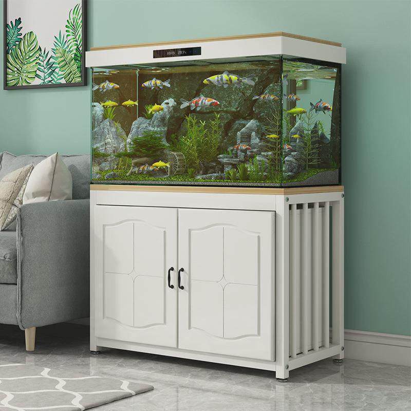 鱼缸柜底柜钢木铁艺金属龟缸桌底架家用欧式客厅鱼缸底座架子