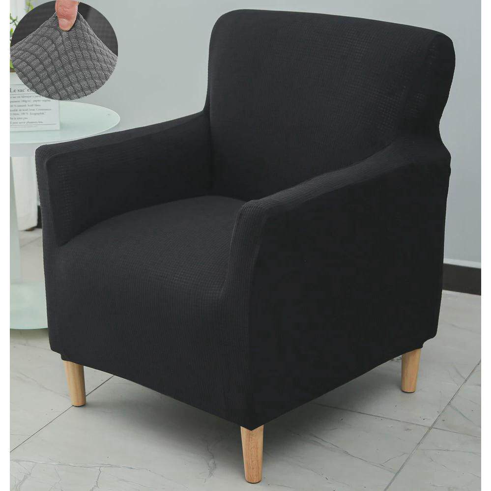 2u8k弹力通用型单人沙发套罩笠全包套盖老式小座椅子美甲独个