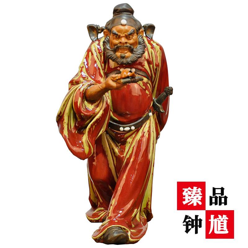 86m0中式天师钟馗精致小摆件卧室客厅装橱柜台办公室前台陶瓷玄关