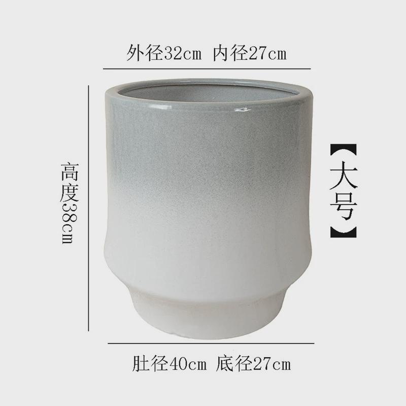 创意简约陶瓷特大号花盆家用客厅公司室内外种树琴叶榕透气落地盆