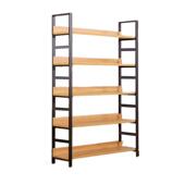 钢木货架家用层板展示架多层落地书架储物储物架客厅简易铁艺货架