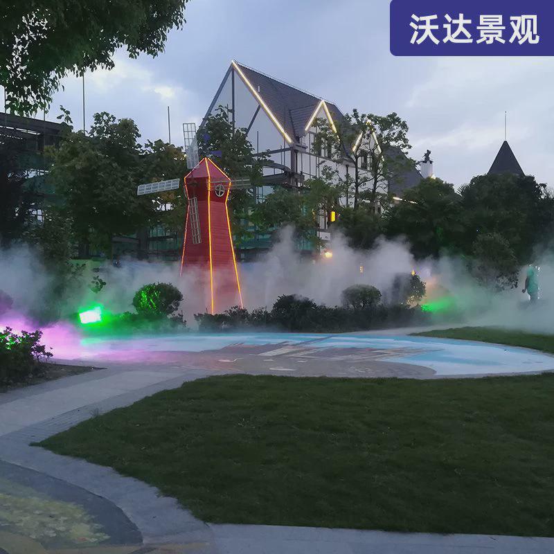 冷雾喷泉设备旅游景区园林加湿设计不锈钢景观设备工程人造雾喷泉