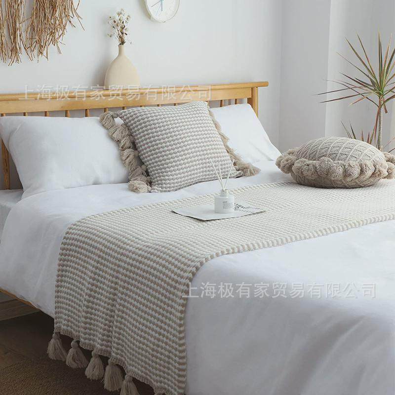 双色床尾巾格床尾毯菠萝民宿客厅沙发毯办公室空调毯午睡盖毯子,床上用品,休闲毯/毛毯/绒毯,淘宝优惠券,粉丝福利购,淘宝优惠卷