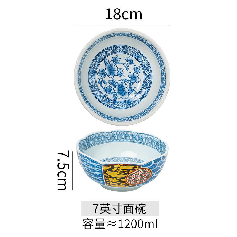 雅之器出口仿古创意家用日式宫廷汤碗规则八角碗套碗面碗风不