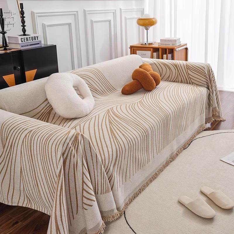 高级感ins几何现代沙发盖布雪尼尔沙发巾防猫抓沙发套罩四季通用,居家布艺,沙发垫,淘宝优惠券,粉丝福利购,淘宝优惠卷