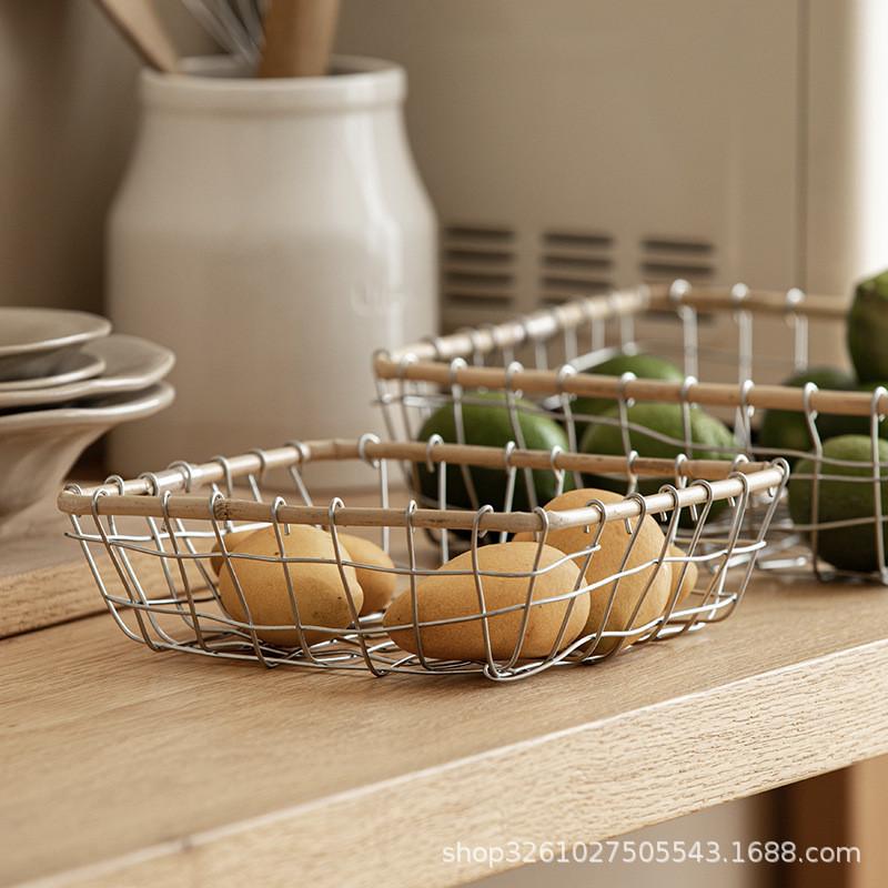 铁艺收纳篮收纳筐客厅厨房桌面水果零食蔬菜篮储物篮子杂物置物盒