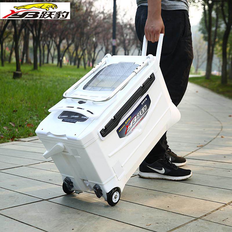 跃豹新款免安装钓箱超轻鱼箱40l钓鱼箱钓箱多功能加厚台升降