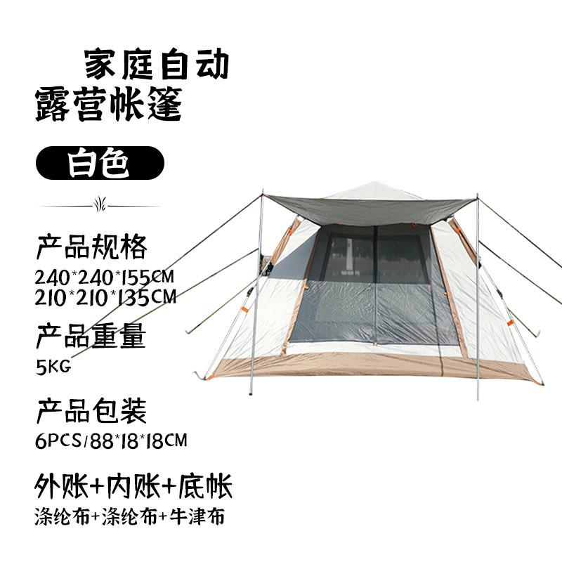户外自动帐篷帐篷防雨野营单层帐速开帐篷登山四角露营防风帐篷