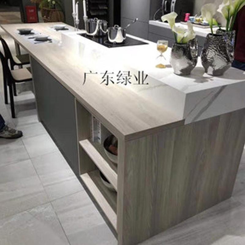 热销广东绿业石英石板厨房桌台面板酒店墙面人造石别墅地板工程厂