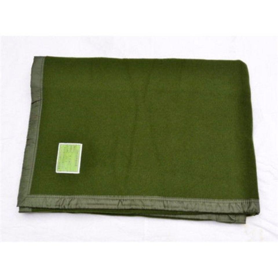 9qxc全新老防潮2000克毛毯草绿色羊毛毯双人毯包边加厚保暖库存其