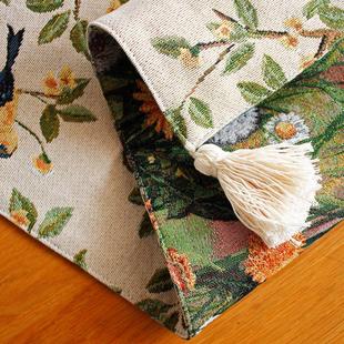 柜新品 田园餐桌旗餐边柜布艺旗复古长条茶旗茶几电视柜盖布斗柜鞋