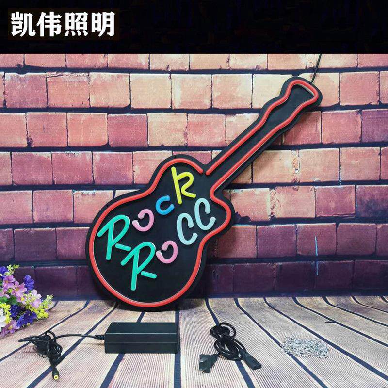 led霓虹灯网红广告招牌发光迷你字吉他房间霓虹灯卧室装饰ins定制