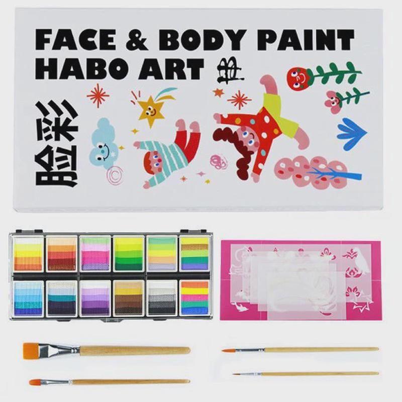 12色专业彩绘单色套装条彩虹组合儿童脸彩出摊彩绘舞台脸彩颜料