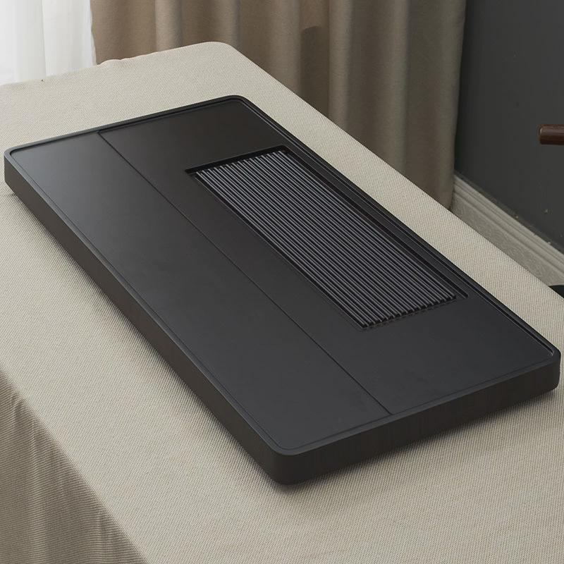 qd4d实木茶盘家用整块黑檀花梨木质排水简易大小电木茶台茶海茶具