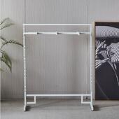 货架超市双杠落地中岛 架中岛架童装 服装 店衣架展示架双面正挂服装